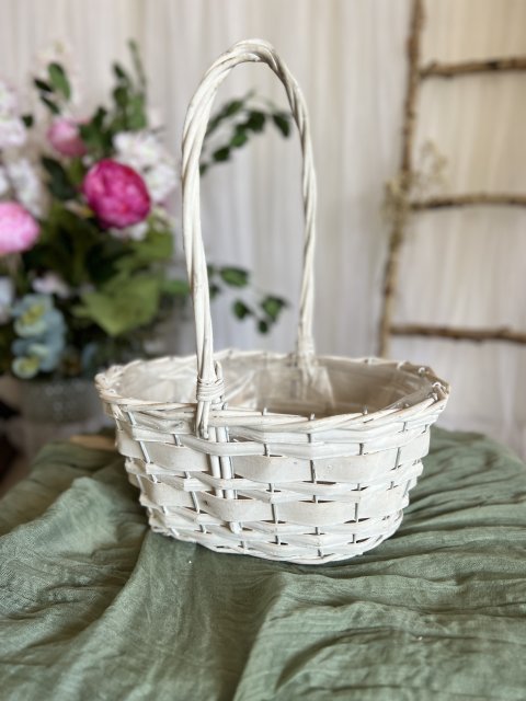 Košík střední oválný bílý