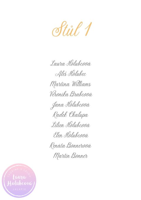 RAINBOW zasedací pořádek