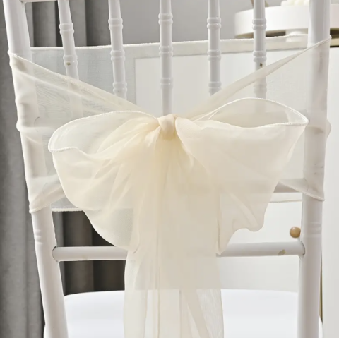 Mašle na židle organza ivory