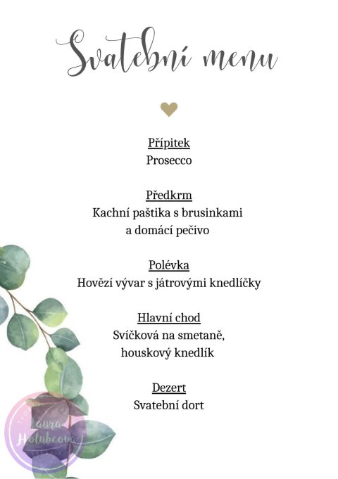 EUCALYPTUS 03 svatební menu
