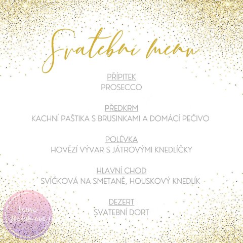 GOLD svatební menu