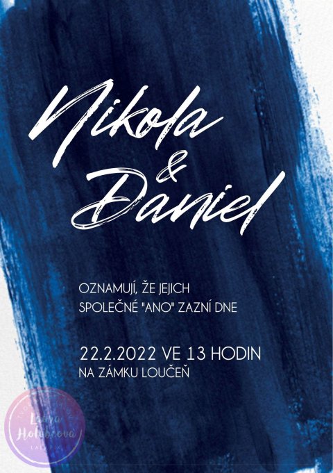 BLUE svatební oznámení