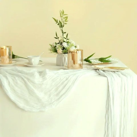 Bílý frost mušelín běhoun 3m