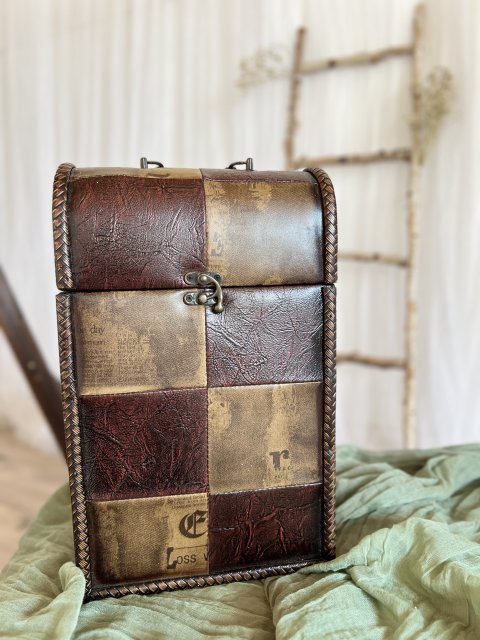 Kufřík na 2 lahve kožený