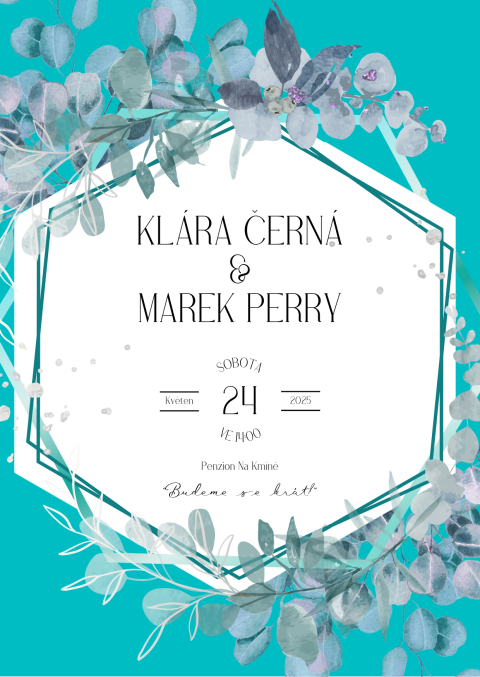 TURQUOISE svatební oznámení