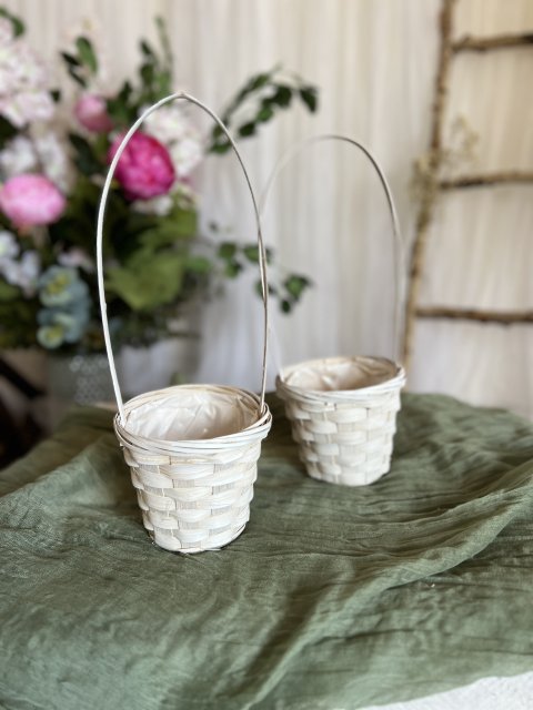 Košíčky malé ratanové bílé