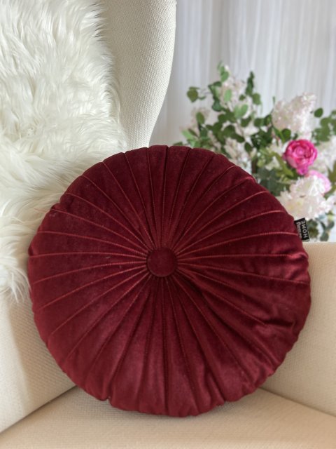 Polštář kulatý vínový