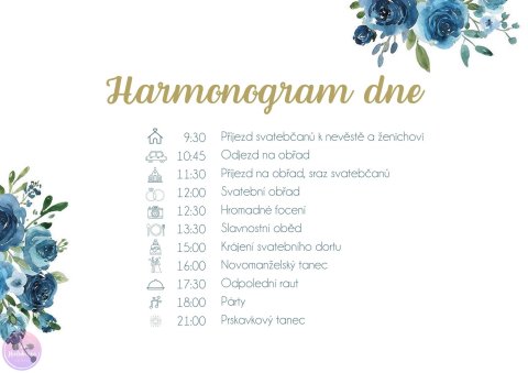 MODRÉ RŮŽE harmonogram dne