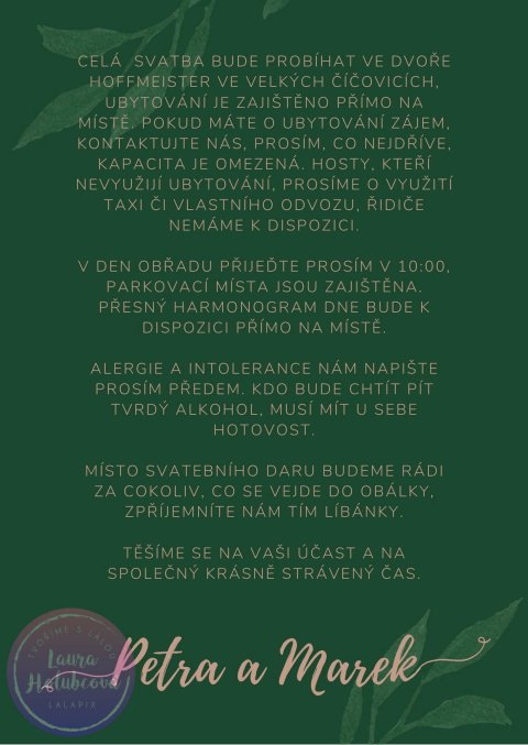 ZELENÉ informativní karta