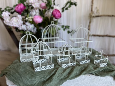 Ptačí klec hranatá různé velikosti (sada)