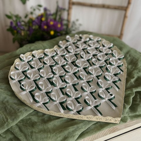 Košík ve tvaru srdce bílý na vývazky