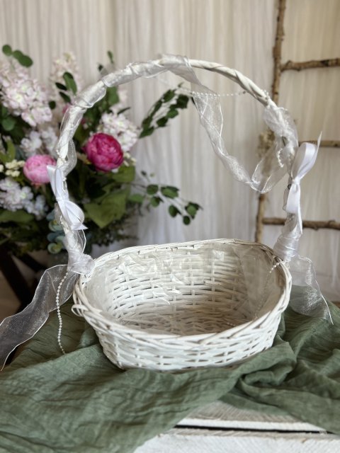 Košík velký oválný bílý