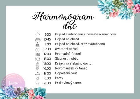 SUKULENTY harmonogram dne