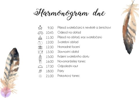 Boho harmonogram dne