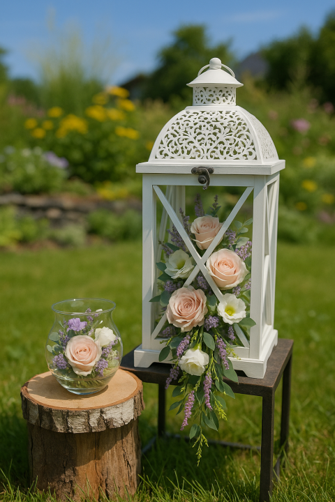 Bílá lucerna hranatá velká