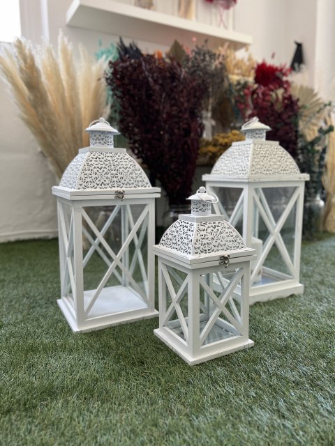 Bílá lucerna hranatá malá