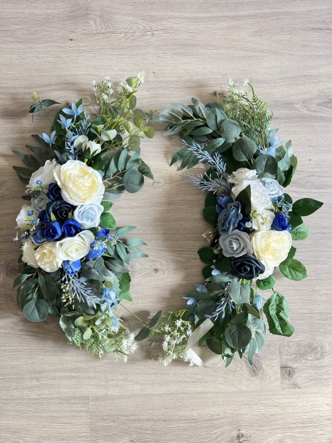 Umělé modré růže (sada 2 ks) na slavobránu