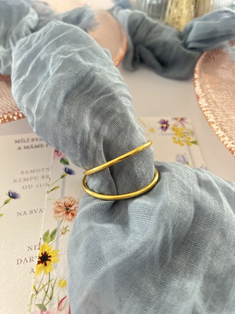 Zlatá spona na ubrousek dvojitá