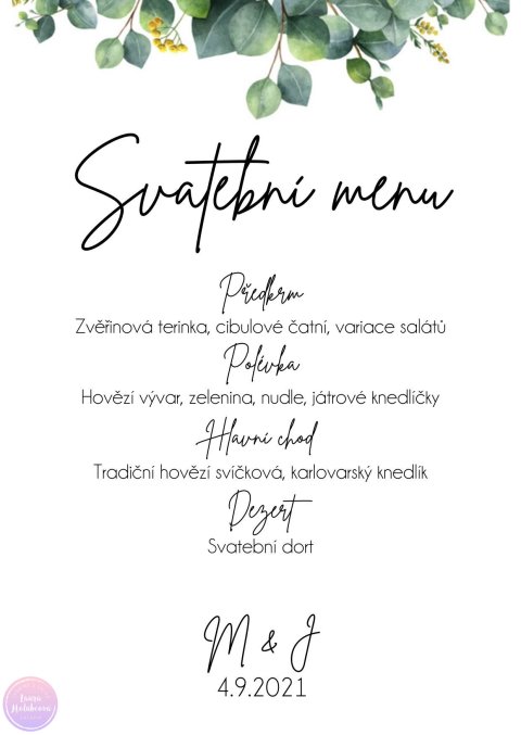 EUCALYPTUS 02 svatební menu
