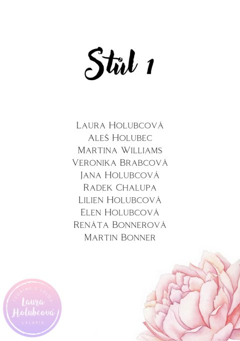 PIVOŇKY zasedací pořádek