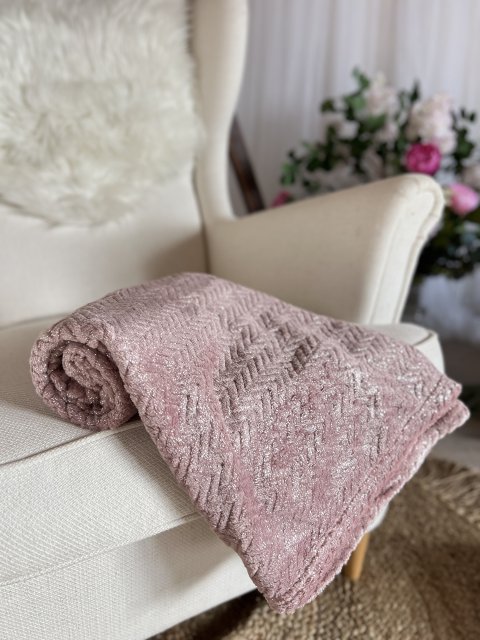 Růžovo-stříbrná deka