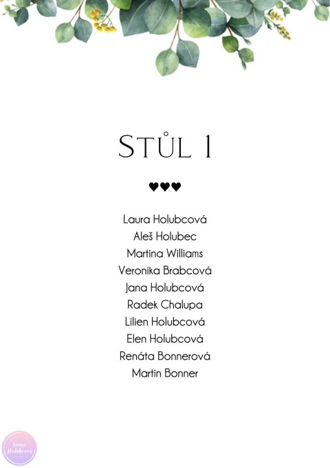 EUCALYPTUS 01 zasedací pořádek