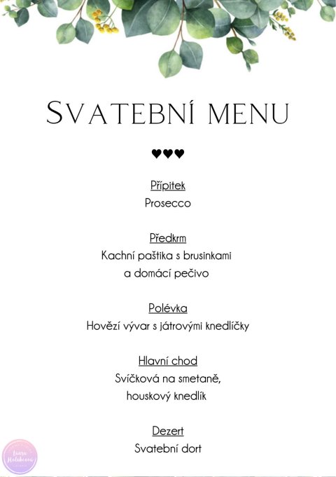 EUCALYPTUS 01 svatební menu
