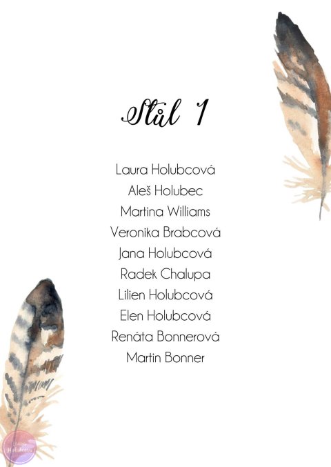 Boho zasedací pořádek