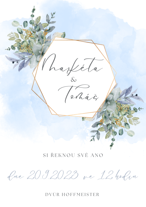 BLUE DUST svatební oznámení