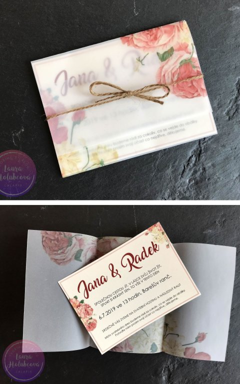 RŮŽE S OBÁLKOU svatební oznámení