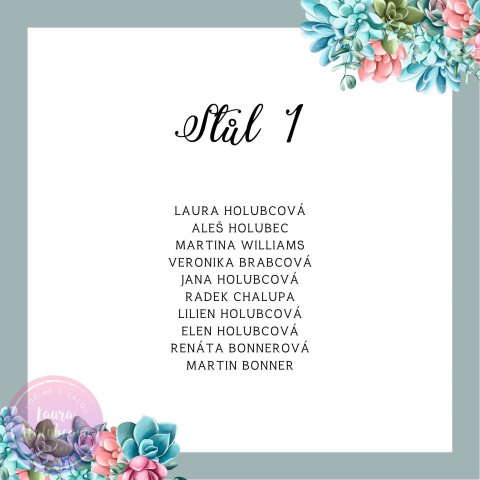 SUKULENTY zasedací pořádek