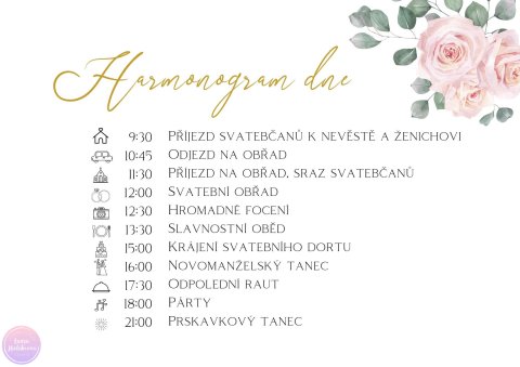 RŮŽE harmonogram dne