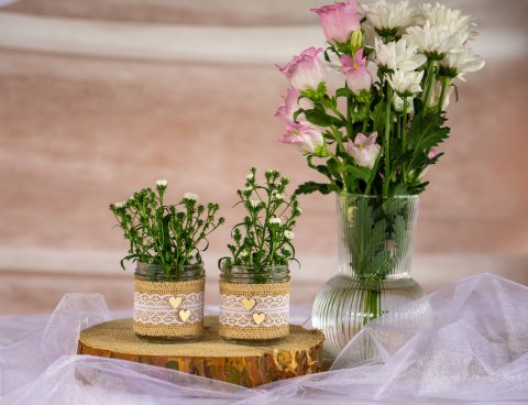 Vázička s jutou na čajovou svíčku