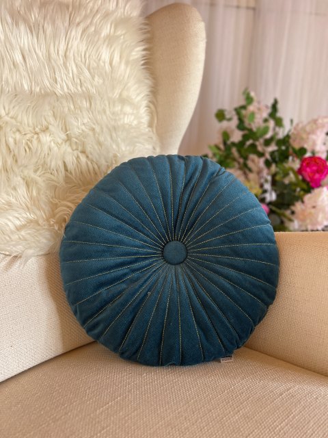 Polštář kulatý smaragdový