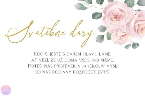 RŮŽE kartička dary