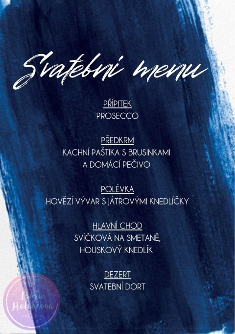 BLUE svatební menu