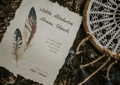 Boho svatební oznámení