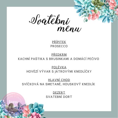 SUKULENTY svatební menu