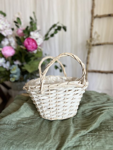 Košík malý oválný bílý