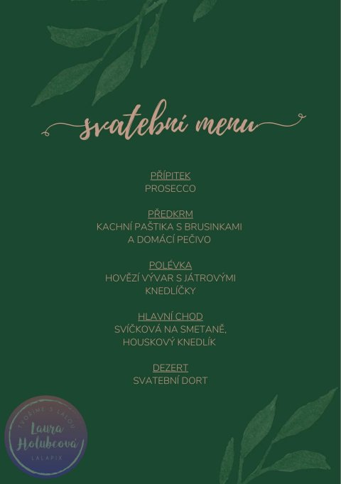 ZELENÉ svatební menu